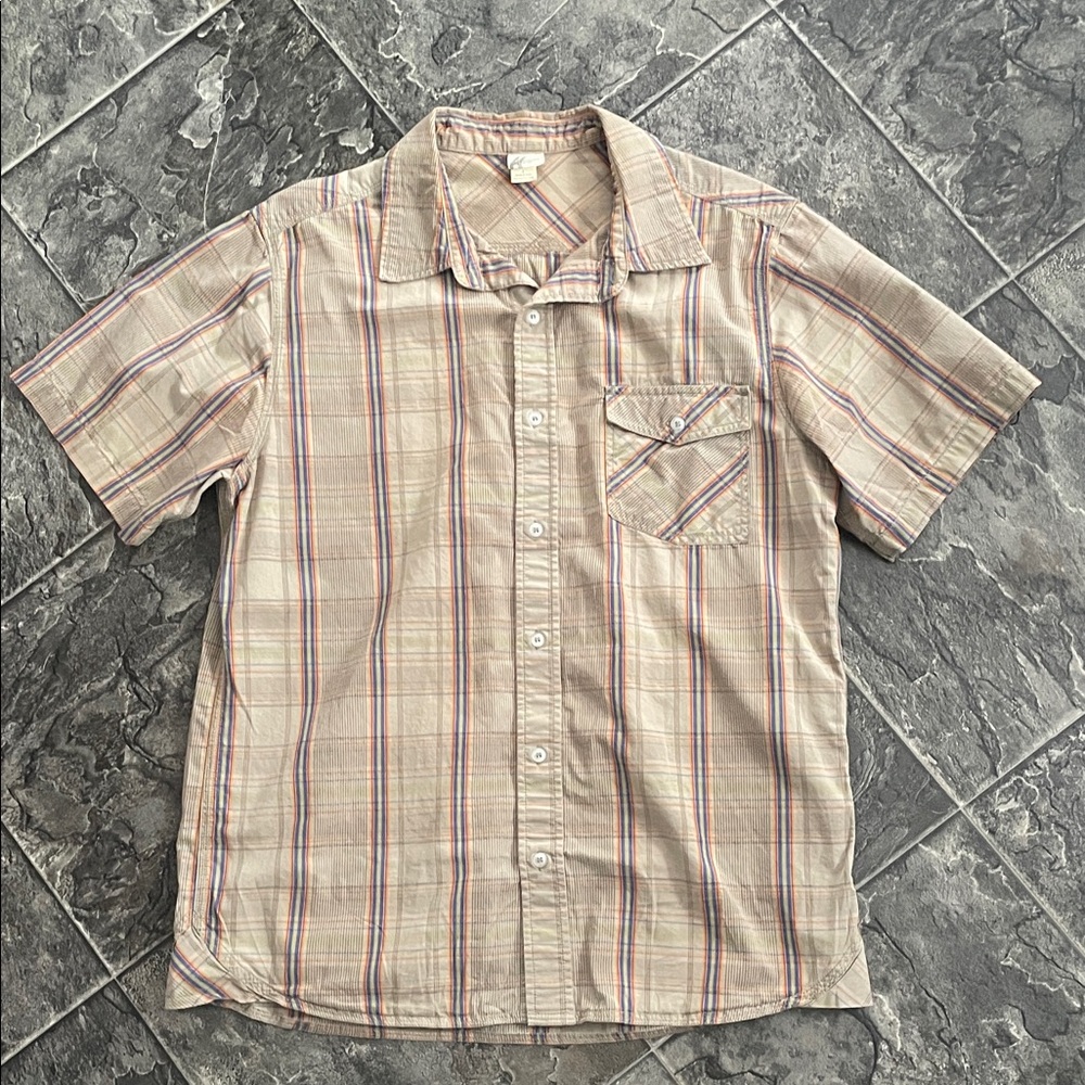 VINTAGE MOUNTAIN EQUIPMENT CO-OP Striped Short-sleeve Shirt Indie Outdoor Retro